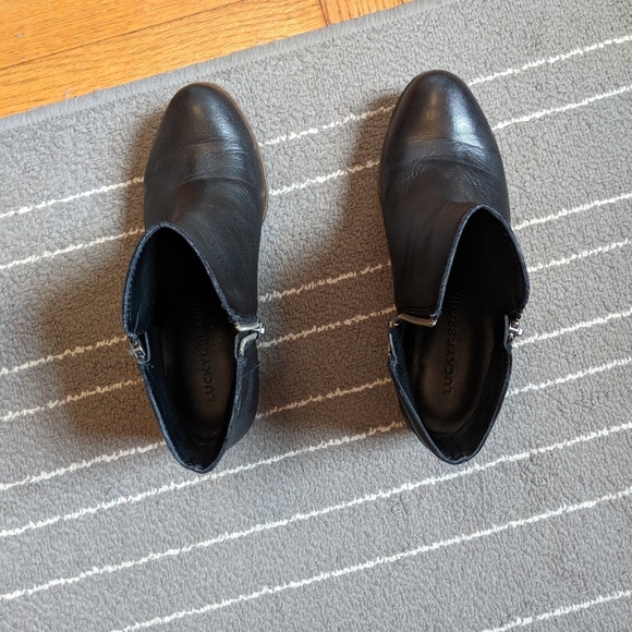 Lucky Brand Black Leather Booties Size 6 - Picture 6 of 6